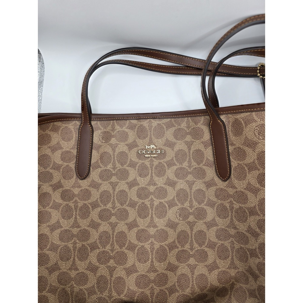 coach city tote bag tan leather